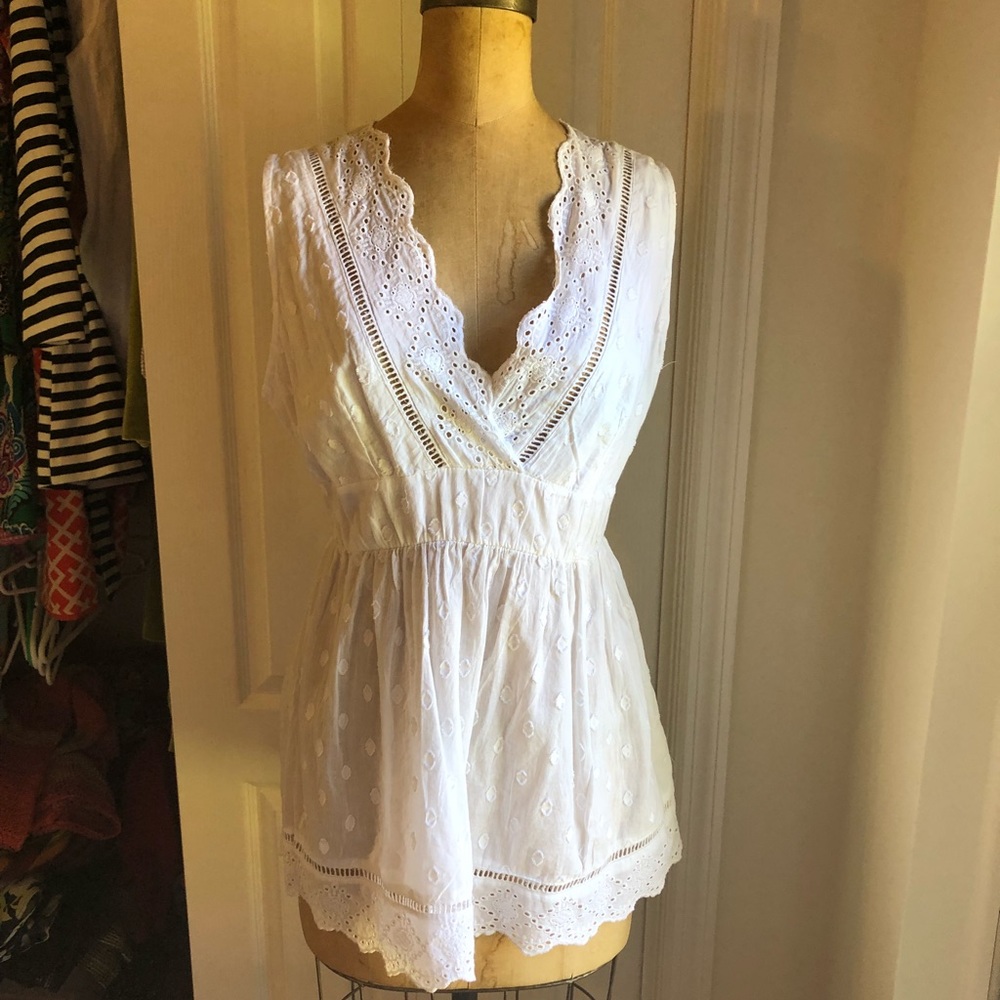 Solitaire White Lace Tank Top